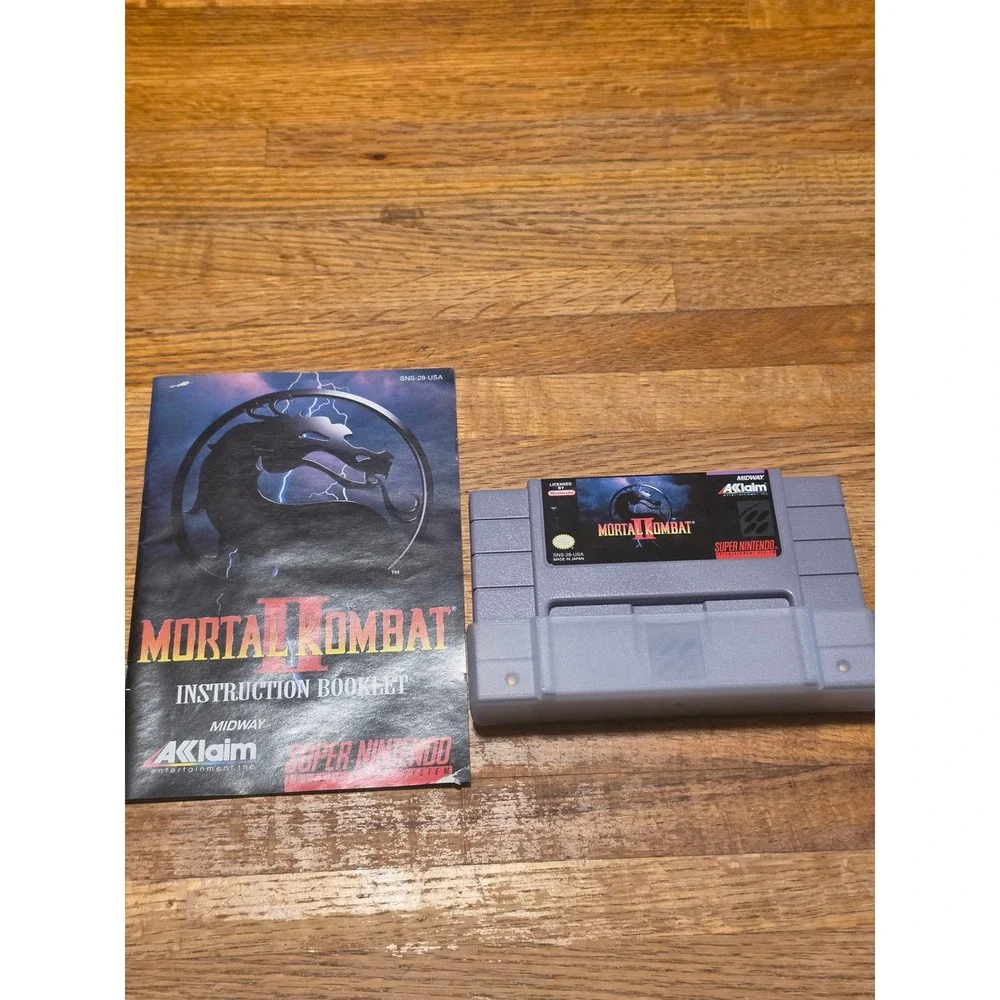 Mortal Kombat II SNES Super Nintendo Game Cartridge with Manual SNS-28-USA